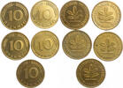 Bundesrepublik Deutschland 5 x 10 Pfennig Kursmünze (1950-2001) - kompletter Jahrgang -