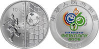 China, Volksrepublik 10 Yuan Auf die Fußballweltmeisterschaft 2006 in Deutschland -