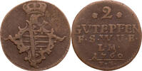 Sachsen-Weimar-Eisenach 2 Gute Pfennige Anna Amalia (1758-1775) -