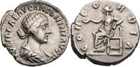 Römische Kaiserzeit Denar Lucilla, Büste / CONCORDIA, Concordia mit Patera -