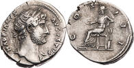 Römische Kaiserzeit Denar Hadrianus, Kopf / Concordia mit Patera -