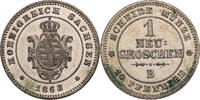 Sachsen, Königreich 1 Neugroschen Johann I. (1854-1873) - Kursmünze (1863-1867) -