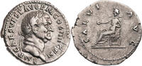 Römische Kaiserzeit Denar Vespasianus, Kopf / SALVS AVG, Salus mit Patera -