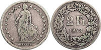 Schweiz 2 Franken Helvetia - Kursmünze (1874-1967) -