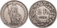 Schweiz 2 Franken Helvetia - Kursmünze (1874-1967) -
