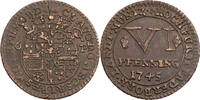 Paderborn, Bistum 6 Pfennig Clemens August von Bayern (1719-1761) -