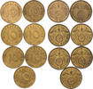 Drittes Reich 7 x 10 Reichspfennig Kursmünze (1936-1939) - kompletter Jahrgang -