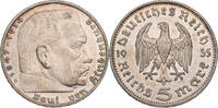 5 Reichsmark 1935 D Drittes Reich Hindenburg - Kursmünze (1935-1936) ss-vz