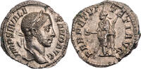 Römische Kaiserzeit Denar Severus Alexander, Kopf / PERPETVITATI AVG, Perpetuitas mit Globus und Szepter -