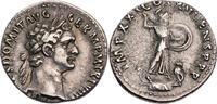 Römische Kaiserzeit Denar Domitianus, Kopf / Minerva auf Prora -
