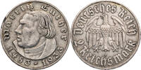 2 Reichsmark 1933 A Drittes Reich Zum 450. Geburtstag von Martin Luther ss, Rf.!