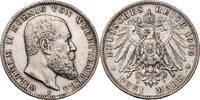 Kaiserreich, Württemberg 3 Mark Wilhelm II. (1891 bis 1918) - Kursmünze (1908-1914) -