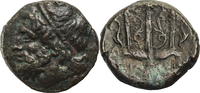 Sizilien Hieron II / Kopf des Poseidon / Dreizack