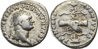 Römisches Weltreich Denar Domitian, geprägt unter Vespasian / Dextrarum Iunctio