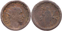 Römische Kaiserzeit Protokontorniat aus Doppelsesterz 249-251 n. Chr. Traianus Decius, Büste / Felicitas mit Füllhorn und Caduceus, RR! s-ss/s