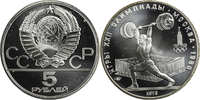 Russland / UdSSR 5 Rubel Olympische Spiele in Moskau 1980 - Gewichtheber