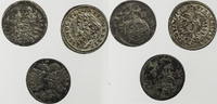 Schlesien Brieg 1 Kreuzer / Gröschel Leopold I. (1658-1705) / Lot drei Kreuzer und Gröschel 1697 Münzstätte Brieg