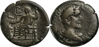 Ägypten als römische Provinz AE-Triobolon RR! Antoninus Pius / Kore Persephone thront mit Skeptron