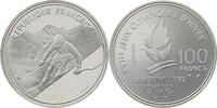 100 Francs 1989 Frankreich Olympische Sommerspiele 1992 in Albertville - Ski Alpin PP (gekapselt)