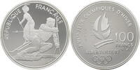 100 Francs 1990 Frankreich Olympische Sommerspiele 1992 in Albertville - Slalom Ski PP (gekapselt)