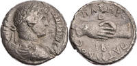 Ägypten Tetradrachme Alexandria, Hadrianus, Jahr 12, Büste / Handschlag -