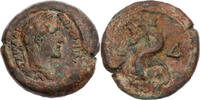 Ägypten Obol Alexandria, Antoninus Pius, Jahr 4, Kopf / Delphin um Dreizack -