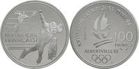 100 Francs 1990 Frankreich Olympische Sommerspiele 1992 in Albertville - Eisschnelllauf PP (gekapselt)