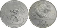 Russland, UdSSR 10 Rubel Olympische Spiele Moskau 1980 Radrennen -