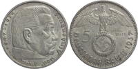 Drittes Reich 5 Reichsmark Hindenburg - Kursmünze (1936-1939) -