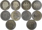 Bundesrepublik Deutschland 5 x 2 DM 2 D-Mark Kursmünze Franz Joseph Strauß - kompletter Jahrgang -