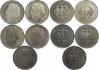Bundesrepublik Deutschland 5 x 2 DM 2 D-Mark Kursmünze Franz Joseph Strauß - kompletter Jahrgang -