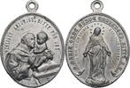Religiöse Medaille Plakette teilvergoldet nd. M3970 - Alter Christophorus- Anhänger Schutz Pilgermedaille Sehr Schön - Vorzüglich