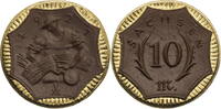 10 Mark 1921 Sachsen Notmünzen aus Böttger-Steinzeug vz