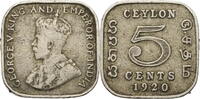 Ceylon 5 Cents Georg V. (1910-1936) - Kursmünze (1912-1926) -