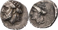 Paphlagonien Drachme Kromna, Kopf des Zeus / Kopf der Hera -