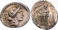 Römische Republik Denar Mn. Acilius Glabrio, Kopf der Salus / Valetudo mit Schlange -