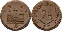 25 Pfennig 1921 Freiberg, Stadt (Sachsen) Notmünze aus Böttgersteinzeug - Freiberger Münze vz