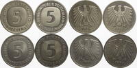 Bundesrepublik Deutschland 4 x 5 DM 5 DM Kursmünzen - kompletter Jahrgang -