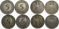 Bundesrepublik Deutschland 4 x 5 DM 5 DM Kursmünzen - kompletter Jahrgang -