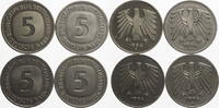 Bundesrepublik Deutschland 4 x 5 DM 5 DM Kursmünzen - kompletter Jahrgang -
