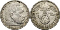 Drittes Reich 5 Reichsmark Hindenburg - Kursmünze (1936-1939) -