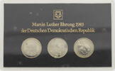 DDR 3 x 5 Mark Martin Luther Ehrung 1983 der Deutschen Demokratischen Republik in OVP -