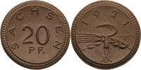 Sachsen 20 Pfennig Notmünze aus Böttgersteinzeug -