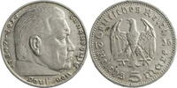 Drittes Reich 5 Reichsmark Hindenburg - Kursmünze (1936-1939) -