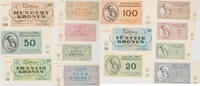 Theresienstadt 1, 2, 5, 10, 20, 50, 100 Kronen Kompletter Satz -