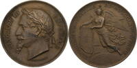 Frankreich, 2. Kaiserreich Medaille 1867 Napoleon III. - Auf die Weltausstellung ss-vz, Fleck