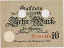 10 Mark Kriegsjahr 1918-1.2.1919 Wiesbaden Gutschein über Zehn Mark I-II, entwertet