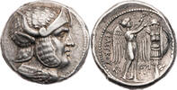 Syrien, Königreich der Seleukiden Tetradrachme um 305/4-295 v. Chr. Seleukos I. Nikator, männlicher Kopf / Nike bekränzt Tropaion, R! zarte Tönun...