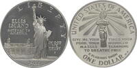 USA 1 Dollar, Half Dollar 100 Years Statue of Liberty on Ellis Island -