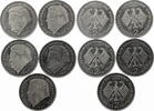 Bundesrepublik Deutschland 5 x 2 DM 2 D-Mark Kursmünzen Franz Josef Strauss -